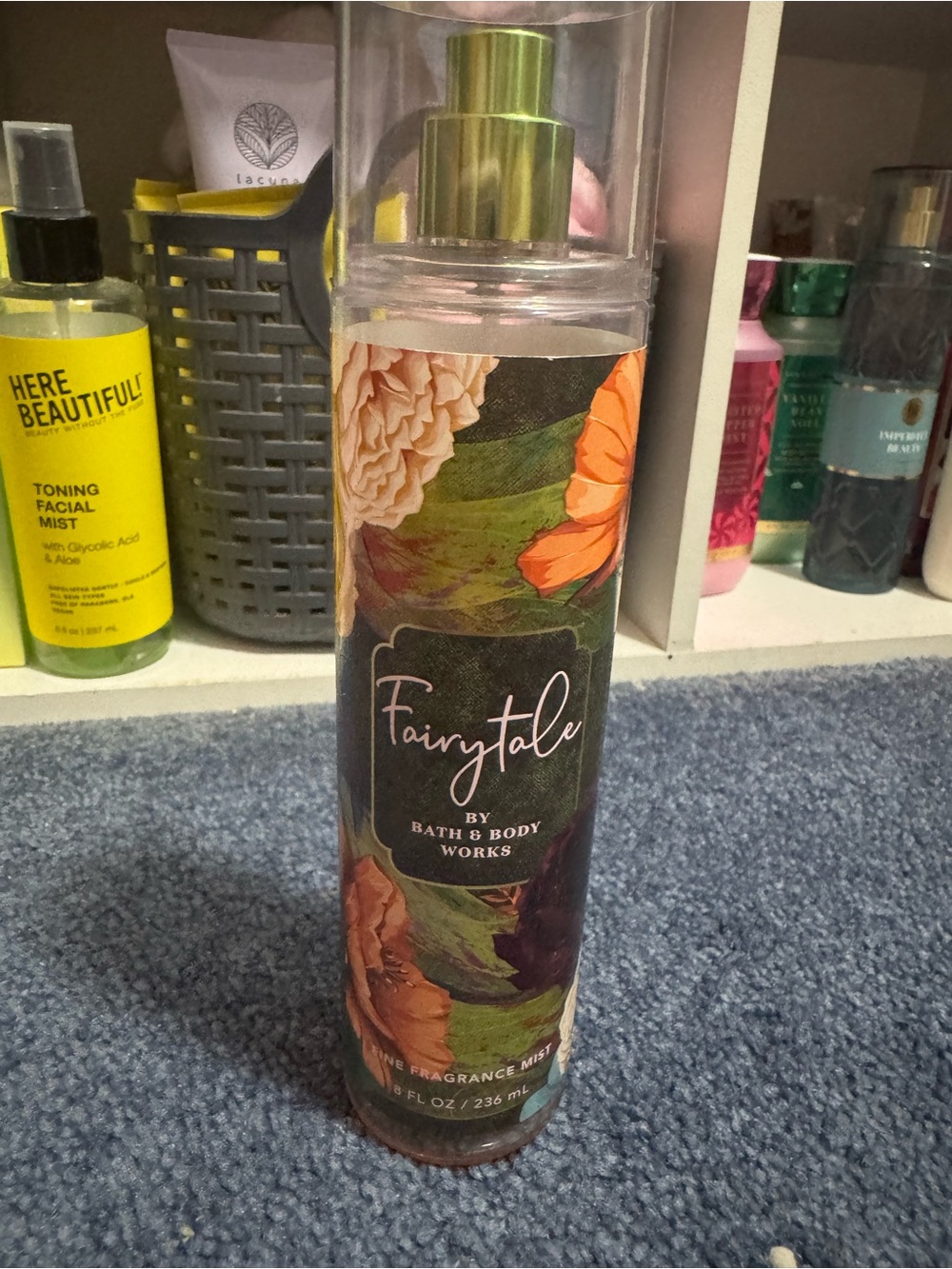 Bath & Body Works Fairytale Fragrance Mist — Green, Orange, Pink Floral Bottle